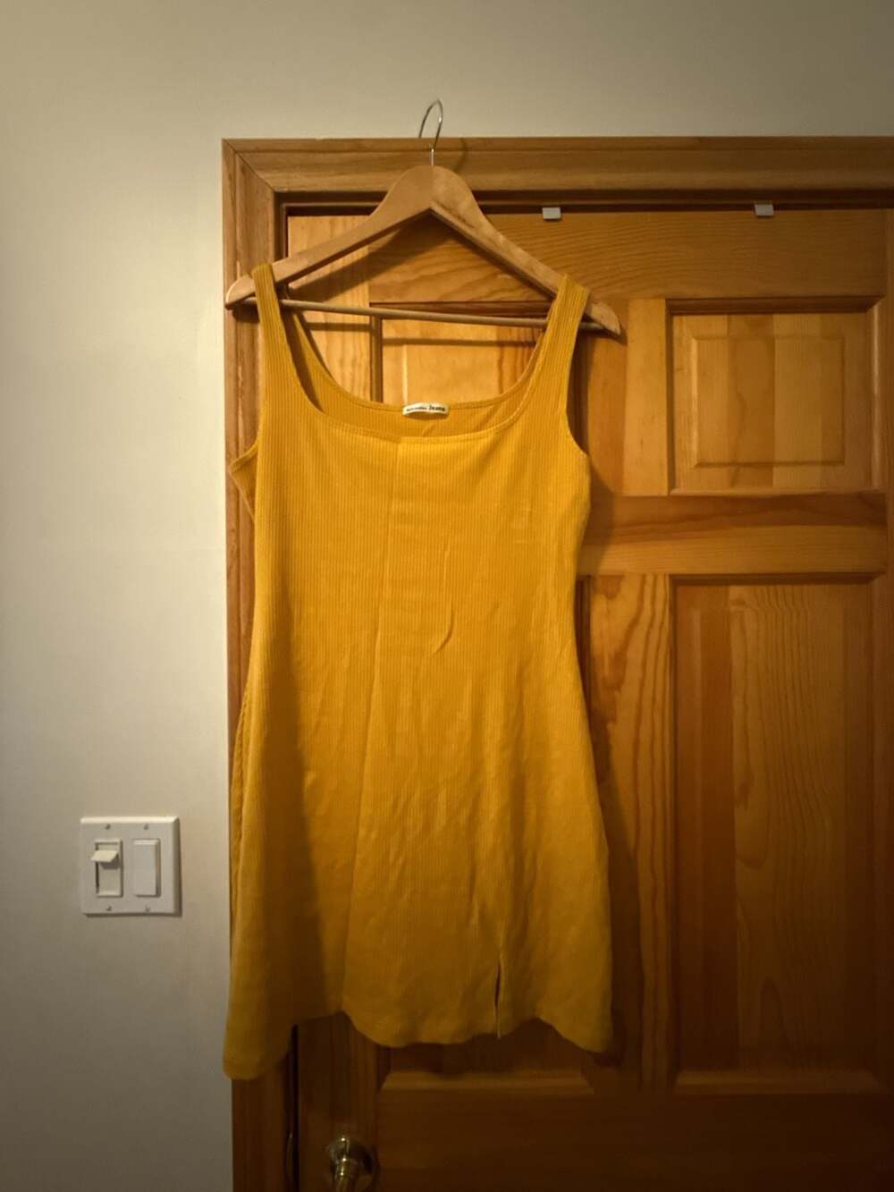 Reformation Jeans Ribbed Tank Mini Dress Yellow Size XL